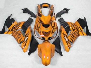 Amarillo Negro Llama 2006-2011 Kawasaki ZX14R Carenados Moto