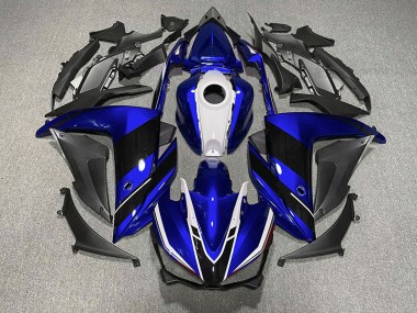Azul Blanco & Negro 2015-2018 Yamaha R3 Carenados Moto