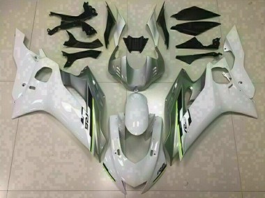 Blanco Brillo & Plata 2017-2021 Yamaha R6 Carenados Moto