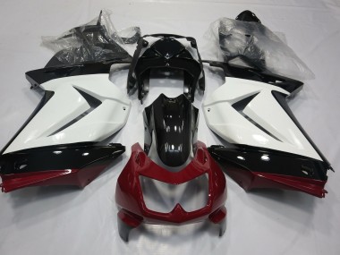 Blanco Rojo & Negro 2008-2012 Kawasaki Ninja 250 Carenados Moto