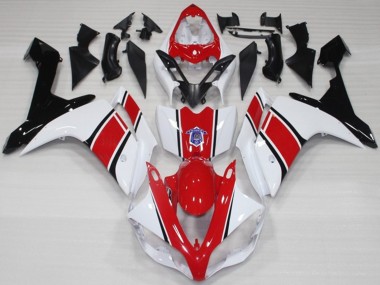 Blanco & Rojo OEM Estilo Brillante 2007-2008 Yamaha R1 Carenados Moto