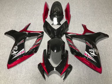 Diseño Rojo Brillante & Negro 2006-2007 Suzuki GSXR 600-750 Carenados Moto