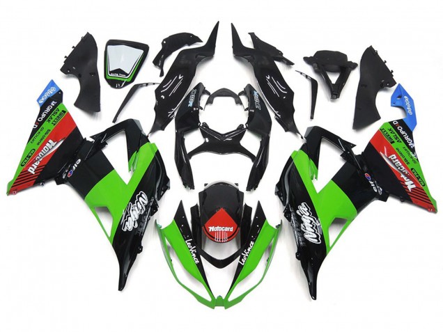 Motocard Verde & Negro 2013-2018 Kawasaki ZX6R Carenados Moto