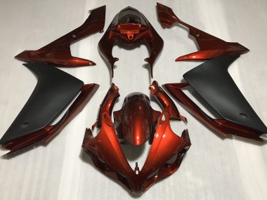 Naranja Oscuro Brillante & Negro 2007-2008 Yamaha R1 Carenados Moto