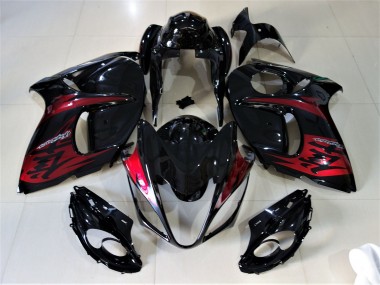 Negro Brillante & Rojo Caramelo 2008-2020 Suzuki GSXR 1300 Carenados Moto