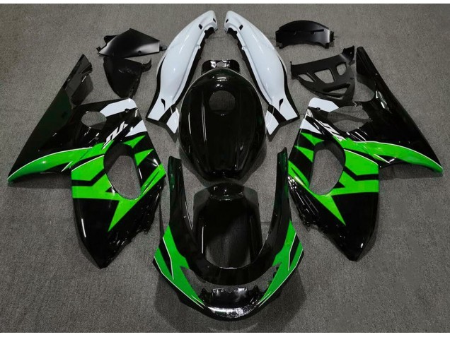 Negro Brillante Verde & Blanco 1998-2007 Yamaha YZF600 Carenados Moto