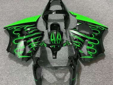 Negro Brillante & Verde Llama 2000-2002 Kawasaki ZX6R Carenados Moto