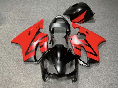 Negro Mate & Rojo 2001-2003 Honda CBR600 F4i Carenados Moto