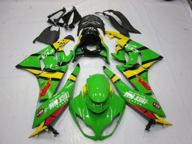 Verde Amarillo 2009-2012 Kawasaki ZX6R Carenados Moto